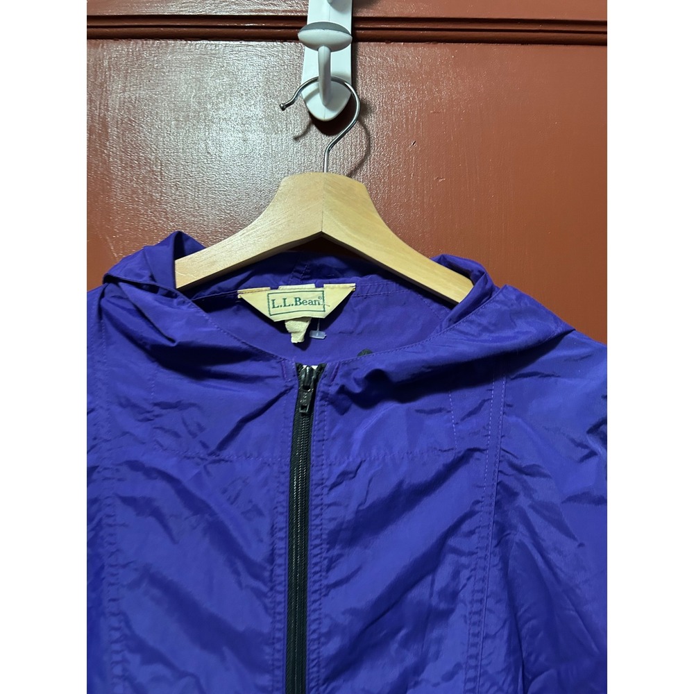 Vintage LL Bean Anorak Windbreaker Jacket Purple Half Zip Hooded Mens Large 90s - Picture 8 of 8